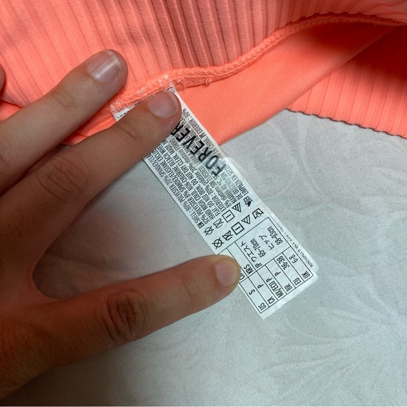 New Bikini Bottoms High Rise Super Cheeky Ribbed Wide Waistband Neon Forever 21 - Picture 6 of 6